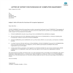 Letter of intent to purchase computer equipment gratis en premium templates