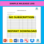 Simple Mileage Log gratis en premium templates