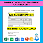 template topic preview image Payment Acknowledgement Cash Receipt