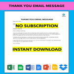template topic preview image Thank You Email message