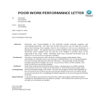 Warning letter for poor work performance gratis en premium templates