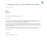 Promotional letter - School programs and services gratis en premium templates