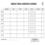 Weekly Meal Exercise Planner gratis en premium templates