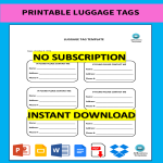 template topic preview image Free Printable Luggage Tags