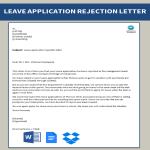template topic preview image Leave Application Rejection Letter