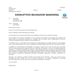 Disruptive Resident Behavior Warning Letter gratis en premium templates
