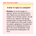 Reply To Restaurant Complaint Letter Sample gratis en premium templates