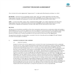 Content Provider Agreement gratis en premium templates