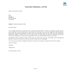 Teacher Farewell Letter gratis en premium templates