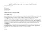 Job application letter operations manager | Business templates