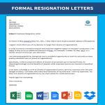 Formal Resignation Letter gratis en premium templates