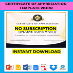 Certificate of Appreciation Template Word gratis en premium templates