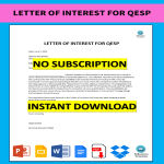 Letter Of Interest For Qesp gratis en premium templates