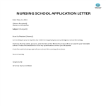 template topic preview image Nursing School Application Letter