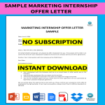 Sample Marketing Internship Offer Letter gratis en premium templates