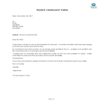 Tenant Complaint Form gratis en premium templates