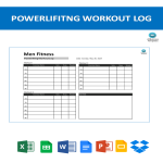Powerlifting Workout Log gratis en premium templates