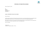 Return Rejected Goods Letter gratis en premium templates