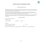 Hr Direct Deposit Agreement Form gratis en premium templates