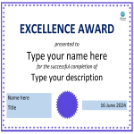 Excellence Award Certificate gratis en premium templates