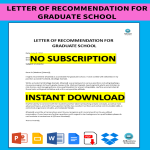 Letter of recommendation for graduate school gratis en premium templates