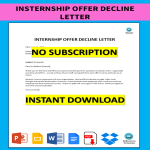 Internship Offer Decline gratis en premium templates