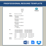 Professional Resume Form Template gratis en premium templates