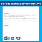 School Excuse Letter gratis en premium templates