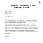 template topic preview image Letter of recommendation for graduate school