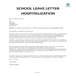 School Leave Letter Hospitalization gratis en premium templates