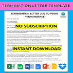 Contract Termination Letter template Due to Poor Performance gratis en premium templates