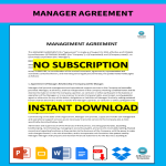 Manager Agreement gratis en premium templates