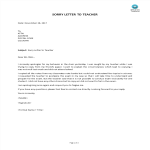 Sorry Letter To Teacher gratis en premium templates