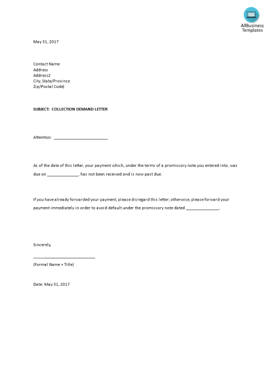 Kostenloses Payment Request Letter