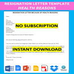 Resignation Letter With Health Reason gratis en premium templates