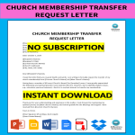 Church Membership Transfer Request letter gratis en premium templates