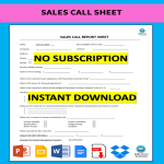 template topic preview image Sales Call Sheet