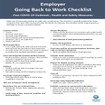 Back To Work Checklist Coronavirus for  Employer gratis en premium templates