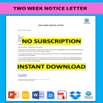 template topic preview image Two Week Notice Letter