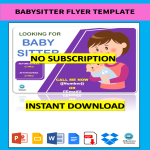 template topic preview image Babysitter Flyer Template