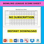 template topic preview image Bowling League Score Sheet