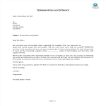 Termination Acceptance Letter gratis en premium templates