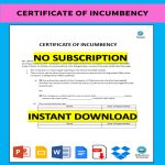 template topic preview image Certificate of Incumbency