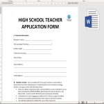 High School Teacher Job Application Form gratis en premium templates
