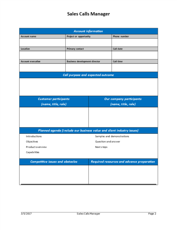 template topic preview image Sales Calls Manager