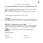 Owner maintenance agreement gratis en premium templates