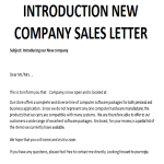 image Introducing New Company Sales Letter