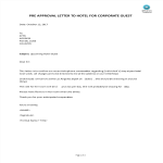 Pre Approval Letter To Hotel For Corporate Guest gratis en premium templates