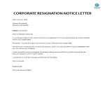Corporate Resignation Notice Letter gratis en premium templates