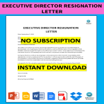 Executive Director Resignation Letter gratis en premium templates